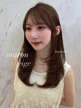 セミロング カラー ParveMix ♡白神みやびのヘアスタイル