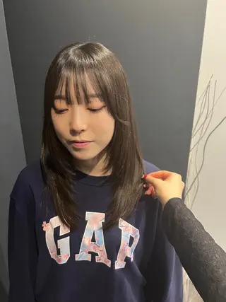 セミロング 宮城 萌のヘアスタイル