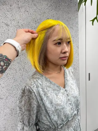 ミディアム カラー ボブ/レイヤーカット 縮毛矯正/コウキ新宿のヘアスタイル
