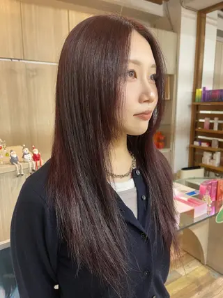セミロング カラー SHIN🌿柏美容師 レイヤーボブカラーのヘアスタイル