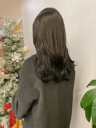 セミロング カラー ヘアアレンジ 、 、のヘアスタイル