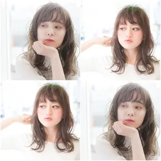 カラー セミロング タナカ *歴10年以上*のヘアスタイル