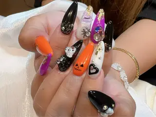 セミロング パンダ ちゃんのネイルデザイン