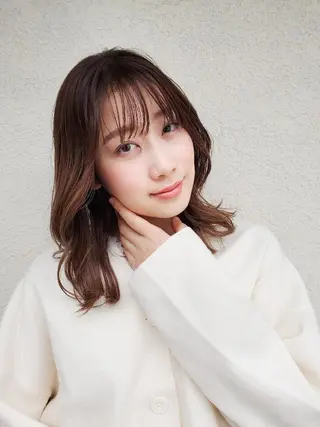 セミロング カラー 韓国風レイヤーカット 上手く丁寧早い/マツのヘアスタイル