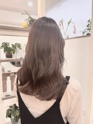 セミロング カラー 髪質改善で 憧れの潤艶美髪にのヘアスタイル