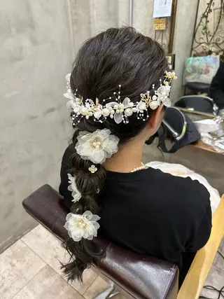 ロング ヘアアレンジ カット スパのヘアスタイル