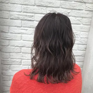 セミロング カラー 福原 優介のヘアスタイル