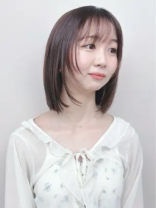 ミディアム ボブ/ゆるふわ ボブパーマ/とういのヘアスタイル