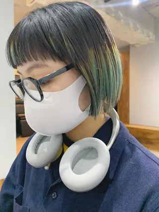 ショート カラー ボブパーマコテ巻き風 パーマNo1深江秀平のヘアスタイル