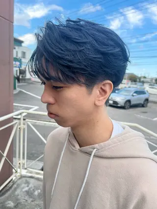 ショート パーマ メンズ qualiaクオリア クラモチ　タクミのヘアスタイル