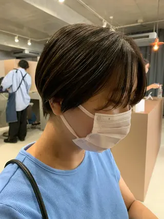 ショート カラー ボブパーマコテ巻き風 パーマNo1深江秀平のヘアスタイル
