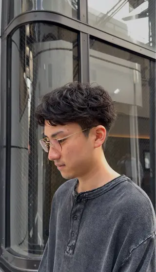 ショート パーマ メンズ 梅田茶屋町 メンズカット関田拳のヘアスタイル