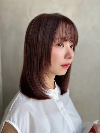 ミディアム カラー 銀座✨レイヤーカット 顔まわり/坂本亜裟海のヘアスタイル