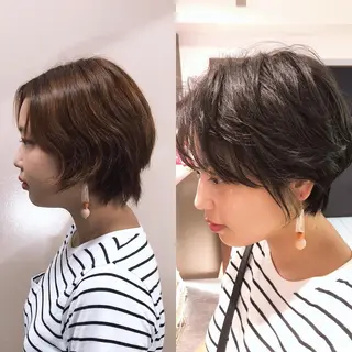 ショート レイヤーカット 小山 悠のヘアスタイル