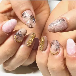 ネイル 渋谷／チップ長さ出し 👑アプレgel-xのネイルデザイン