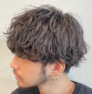 ミディアム パーマ ヘアアレンジ メンズ fifth 石川 凪のヘアスタイル