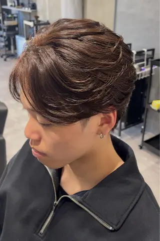 ミディアム 吉田吏朱風 曲がる縮毛矯正のヘアスタイル