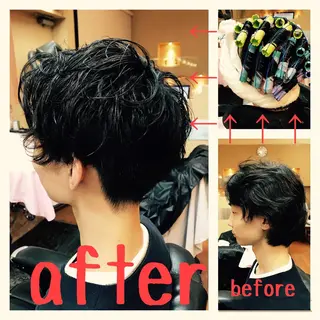 ショート パーマ メンズ 阿多 克昇のヘアスタイル
