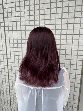 セミロング 小顔レイヤー‪✂︎‬ 再現性〇カラーのヘアスタイル