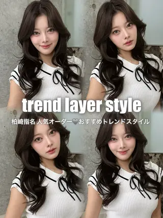 ロング カラー 大宮レイヤーカット ハッシュ　柏崎颯刀のヘアスタイル