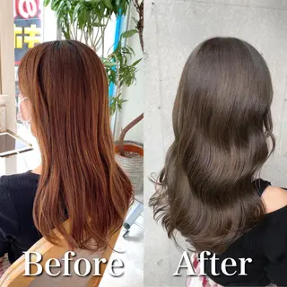 セミロング カラー モテ前髪 タゴメ シンヤのヘアスタイル