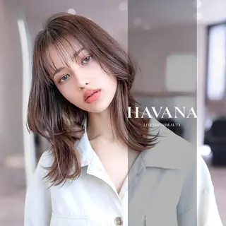 ミディアム カラー ill HAVANA 【レイヤー/韓国】のヘアスタイル