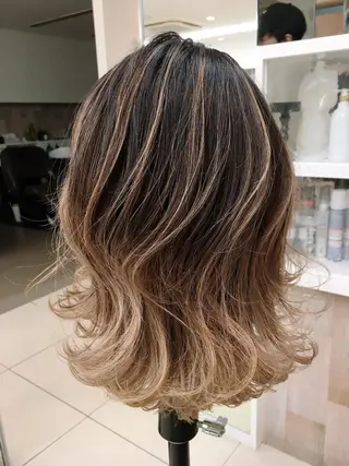 セミロング カラー ヘアアレンジ 大人可愛いをご提案✨ 宮崎　雅美のヘアスタイル