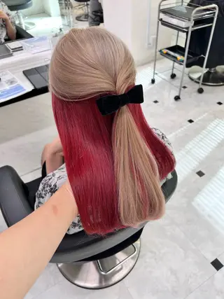 ミディアム カラー ヘアアレンジ 💕上野美容師☁ ブリーチ💖サワのヘアスタイル