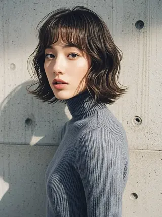 ミディアム ウルフカット 811 大阪梅田 ウルフのヘアスタイル