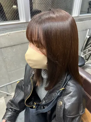 ミディアム 今話題の艶髪矯正 美艶カラー/FUKAのヘアスタイル