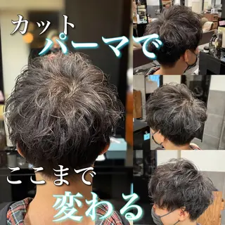 ショート カラー パーマ ヘアアレンジ メンズ 新宿御苑前/ボブ 髪質改善Ryuseiのヘアスタイル