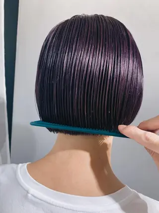 ミディアム カラー パーマ ボブパーマコテ巻き風 パーマNo1深江秀平のヘアスタイル