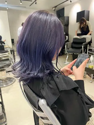 ミディアム カラー パーマ 透明感カラー✂︎ /縮毛矯正/YUKAのヘアスタイル