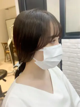 セミロング カラー パーマ ヘアアレンジ メンズ キッズ ネイル マツエク・マツパ アイブロウ 似合せレイヤー/ 柔らか透明感カラーのヘアスタイル
