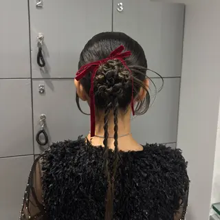 ロング ヘアアレンジ カラー/アレンジ/ yuzu🐈‍⬛🩶のヘアスタイル