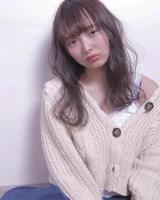 セミロング カラー ハイトーンカラー♡ yuのヘアスタイル