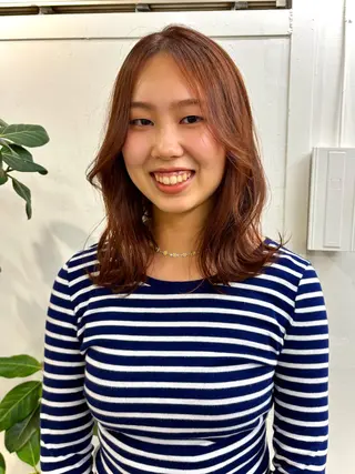 セミロング カラー 暖色系特化さくら /福岡天神/レイヤーのヘアスタイル