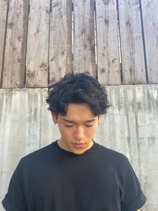 パーマ メンズ 関 晃哉のヘアスタイル