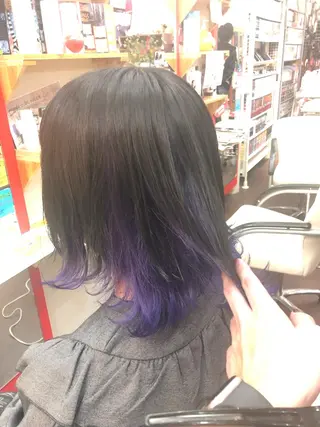 ミディアム ゆぴ☾/推しカラー /ハイトーンのヘアスタイル