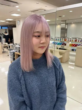 ミディアム カラー 暖色/ブリーチカラー 🎀 M i k uのヘアスタイル