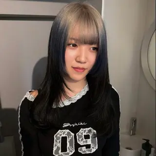 セミロング カラー ヘアアレンジ Mizobe misakiのヘアスタイル