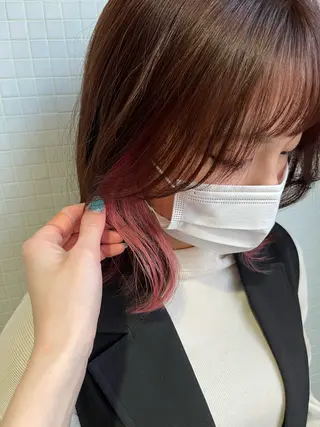 ミディアム カラー なんば/個室サロン タナカヒナ🌼のヘアスタイル