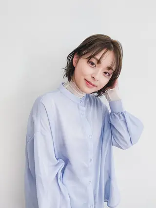 ショート カラー パーマ BASSA 下井草店のヘアスタイル