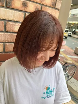 カラー 艶ストレート 口石 ひかるのヘアスタイル