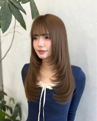 セミロング 🎀韓国風顔周り× 透明感/梅田/アリサのヘアスタイル