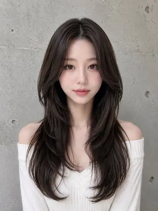 セミロング カラー ヘアアレンジ 🌫️大人韓国ヘア 🌫️naoyaのヘアスタイル