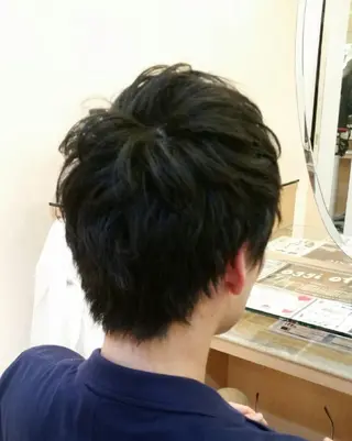 パーマ ショート メンズ 美谷添(ミヤゾエ) まどか大人ヘアサロンのヘアスタイル