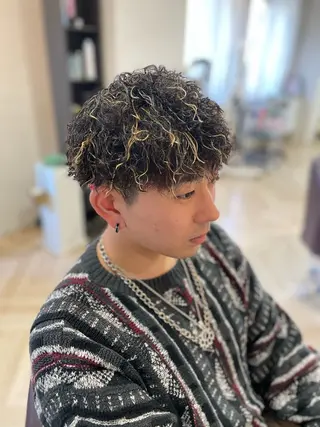 ショート カラー パーマ メンズ 髪質改善美容師 個室サロン白金厚哉のヘアスタイル