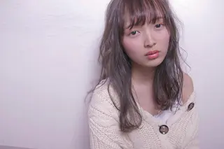 セミロング カラー ハイトーンカラー♡ yuのヘアスタイル