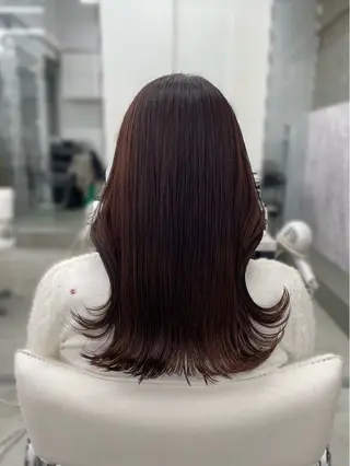 ミディアム 髪質改善×ブリーチ なしカラー/桃愛のヘアスタイル